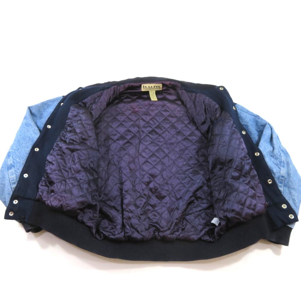 B.U.M. Equipment Letterman Embroidered Blue Sz XL 1990s BUM - Picture 3 of 5